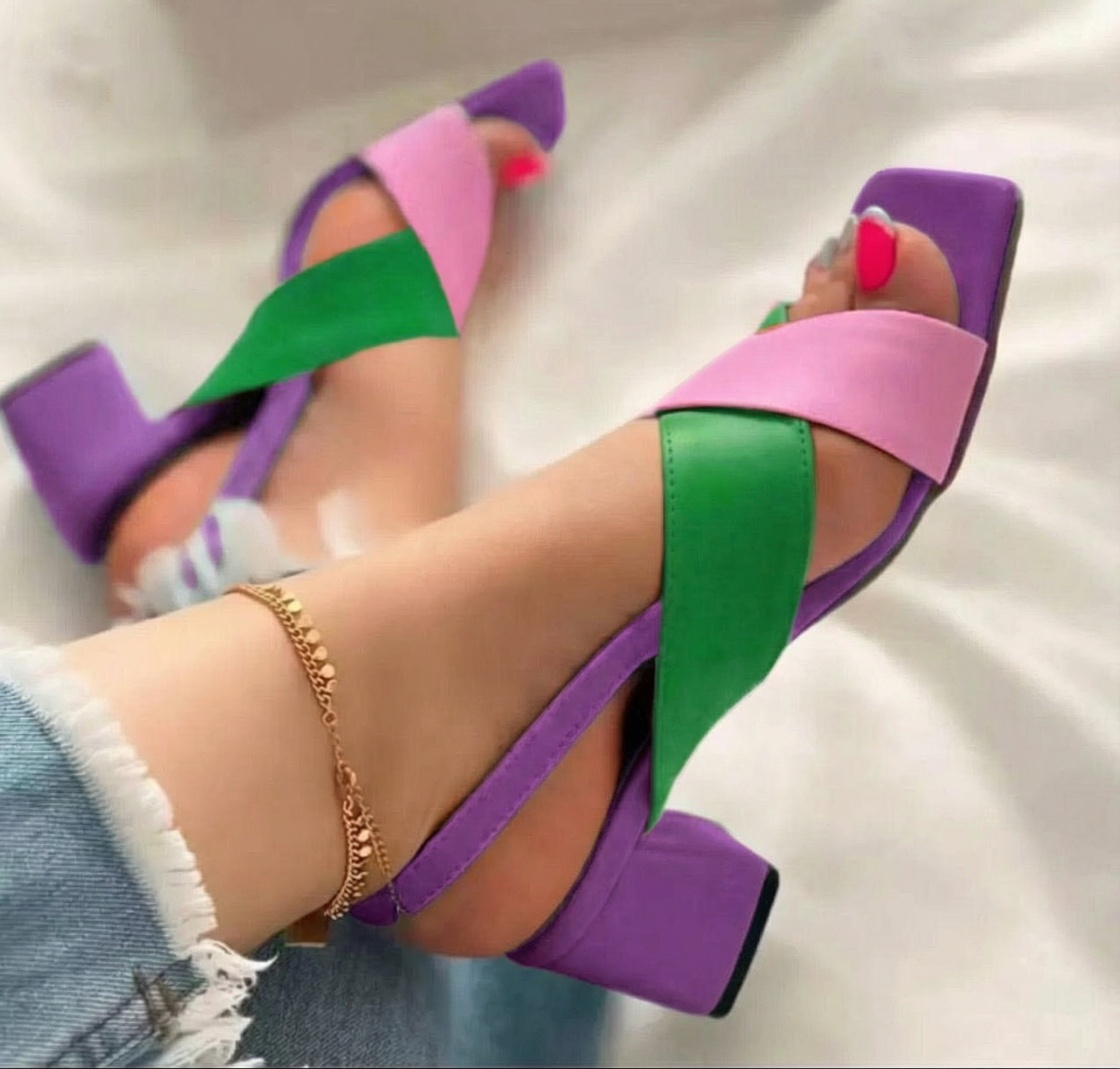 Luna ColorPop Block Heels – Bold Summer Statement Sandals